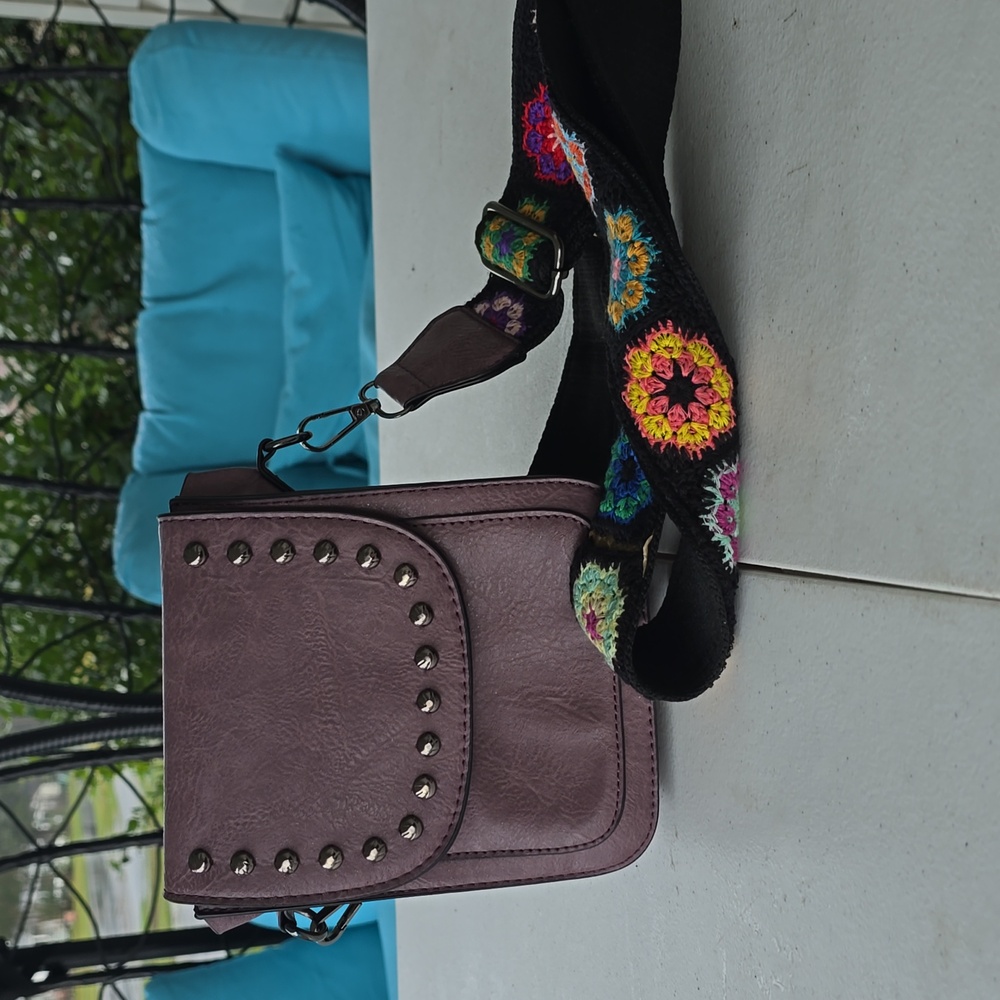 Studded Purple Crossbody Bag